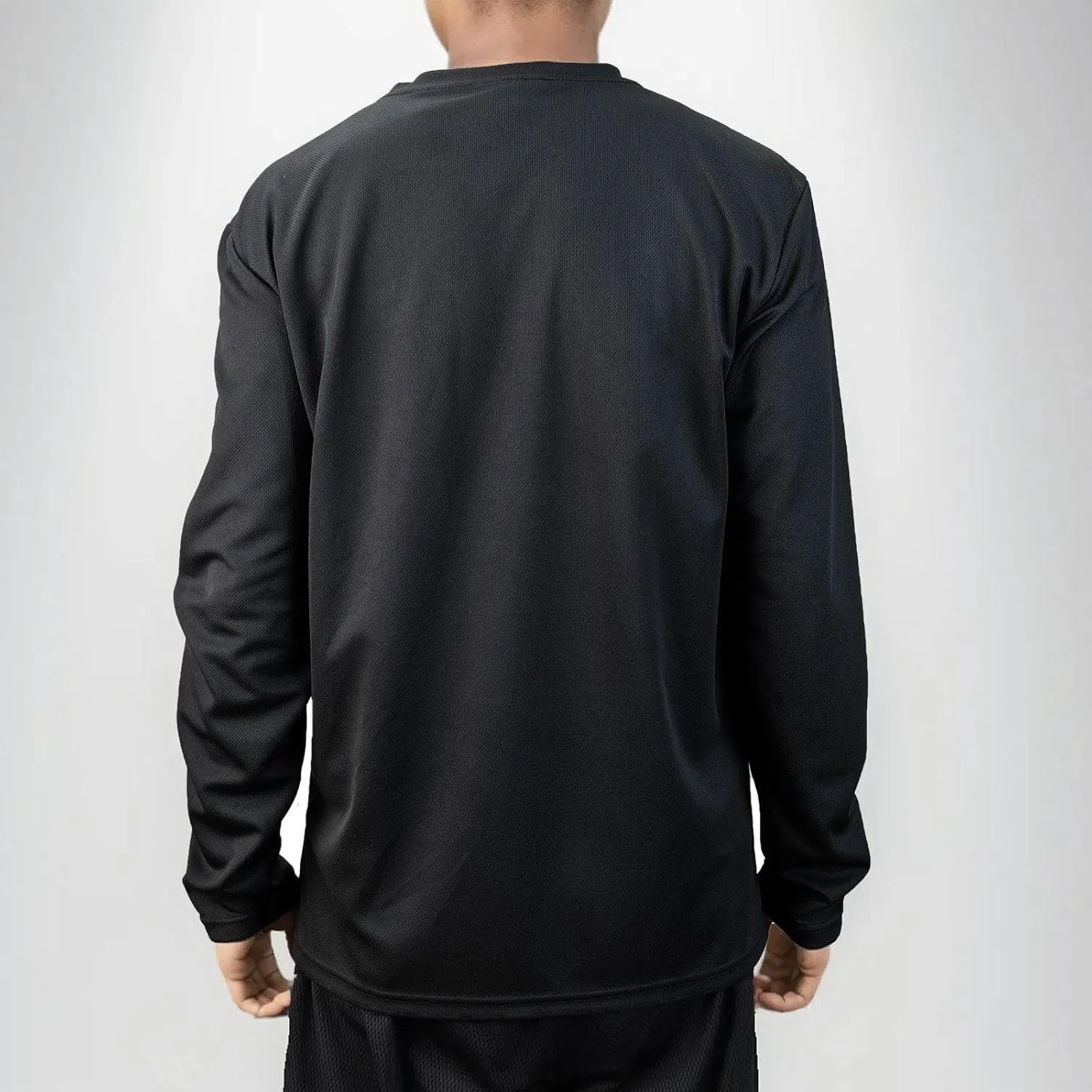 2 Pack Mens Long Sleeve Tee Shirts, Crewneck Quick Dry Breathable Athletic Activewear Running Polyester T-Shirt