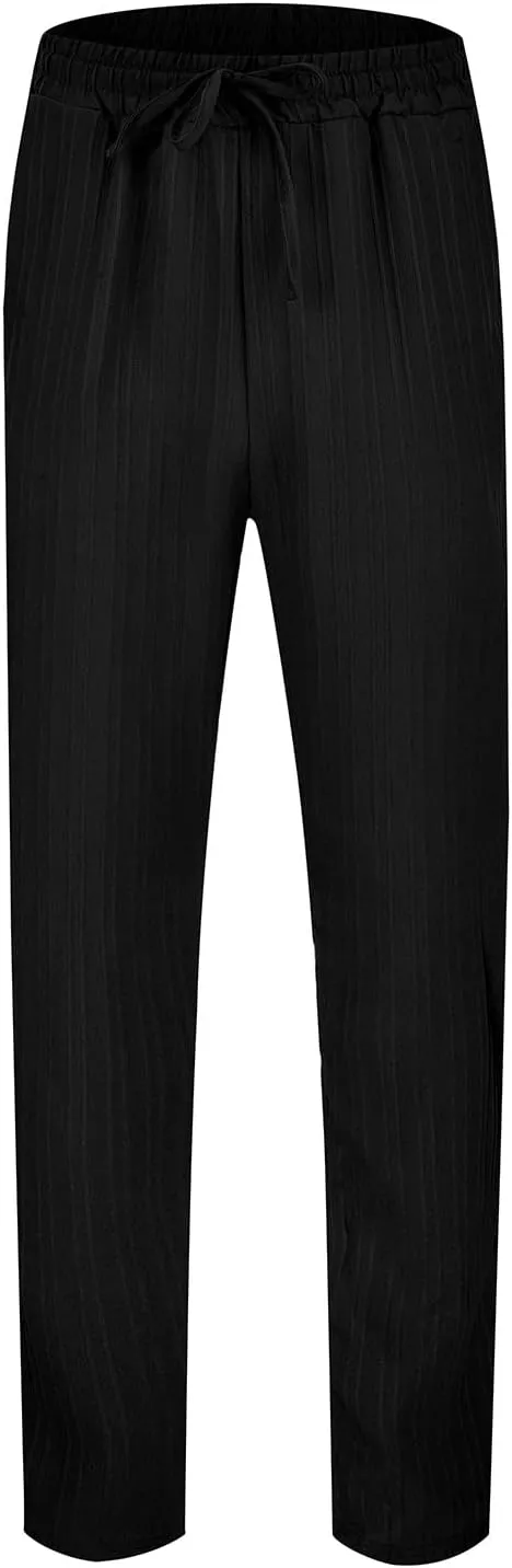 2023 Mens Linen Harem Capri Pants Plus Size Lightweight Loose Drawstring Elastic Waist Trousers Casual Beach Yoga Sweatpants