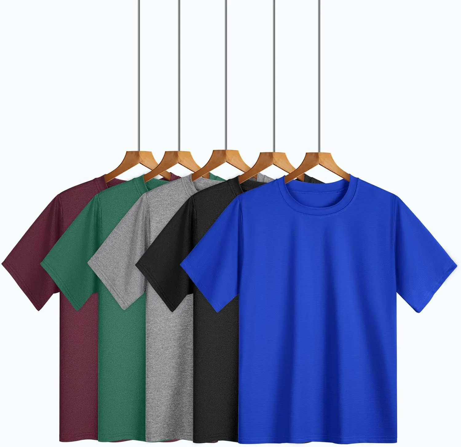 5 Pack Boys Athletic T-Shirts Quick Dry Short Sleeve Tees Youth Activewear Size 7-16 Years