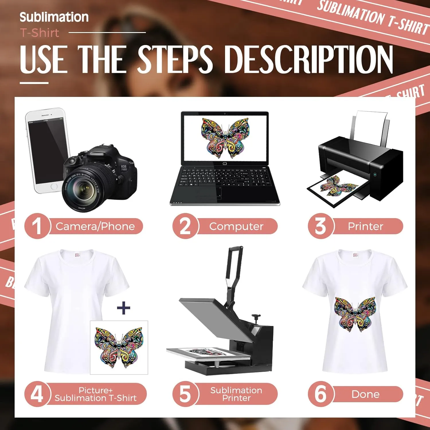 5 Pieces Women Sublimation Blank T-Shirt Basic White Polyester Shirts Sublimation Short Sleeve T-Shirt for Women (Small)