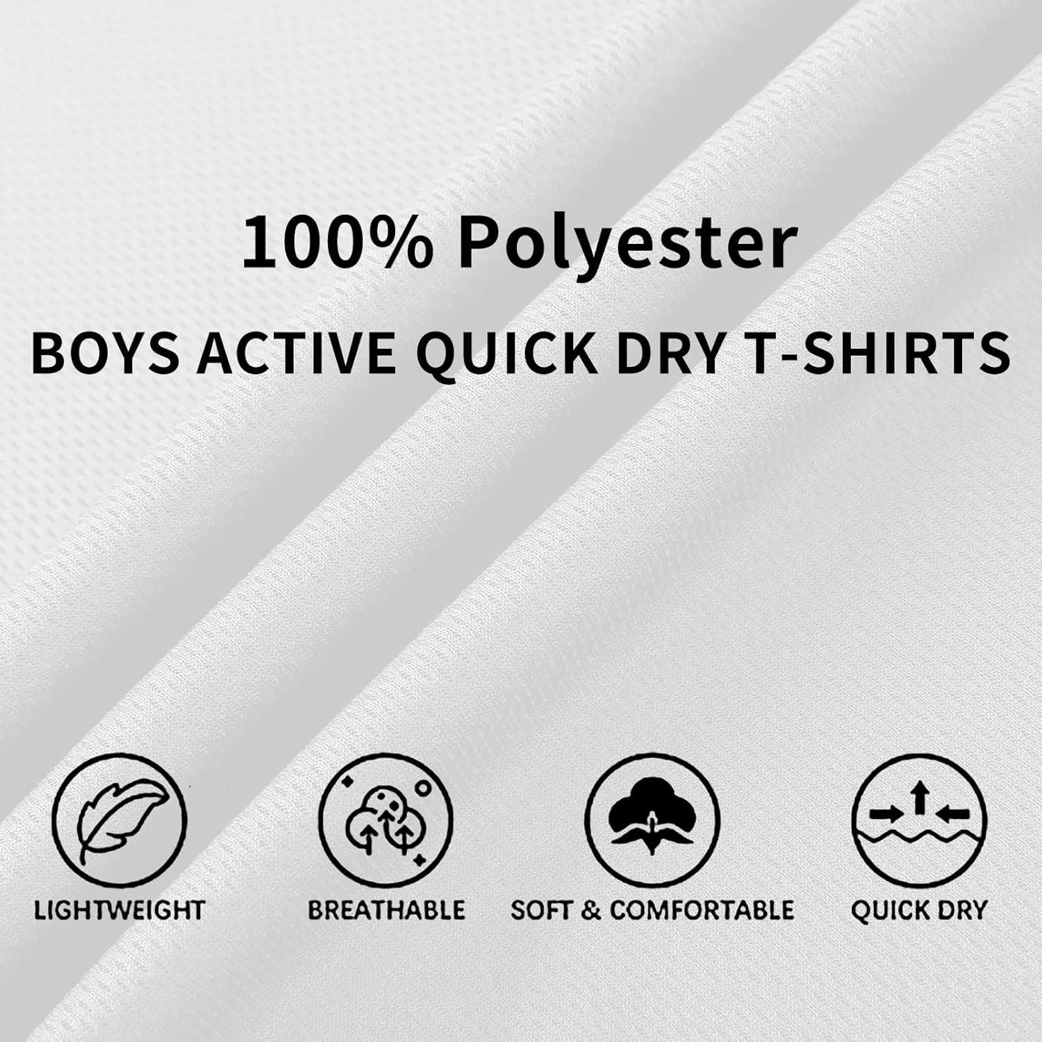 6-Pack Boys Athletic T-Shirts Quick Dry Short-Sleeve Tops Youth Moisture Wicking Running Sports T-Shirts4-18 Years
