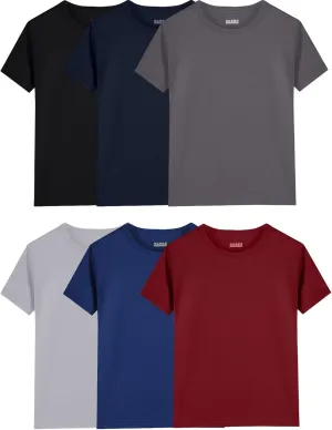 6-Pack Boys Athletic T-Shirts Quick Dry Short-Sleeve Tops Youth Moisture Wicking Running Sports T-Shirts4-18 Years