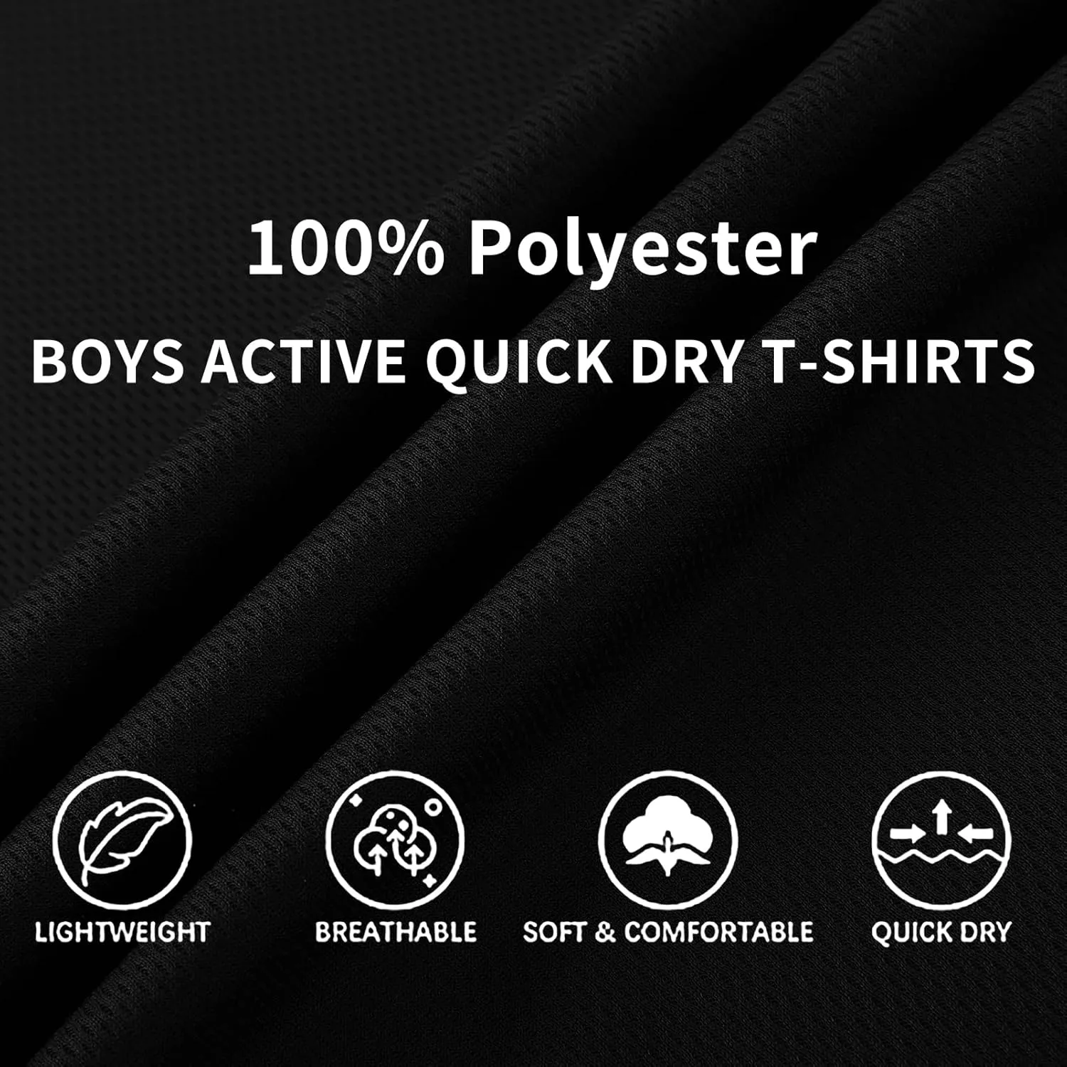 6-Pack Boys Athletic T-Shirts Quick Dry Short-Sleeve Tops Youth Moisture Wicking Running Sports T-Shirts4-18 Years