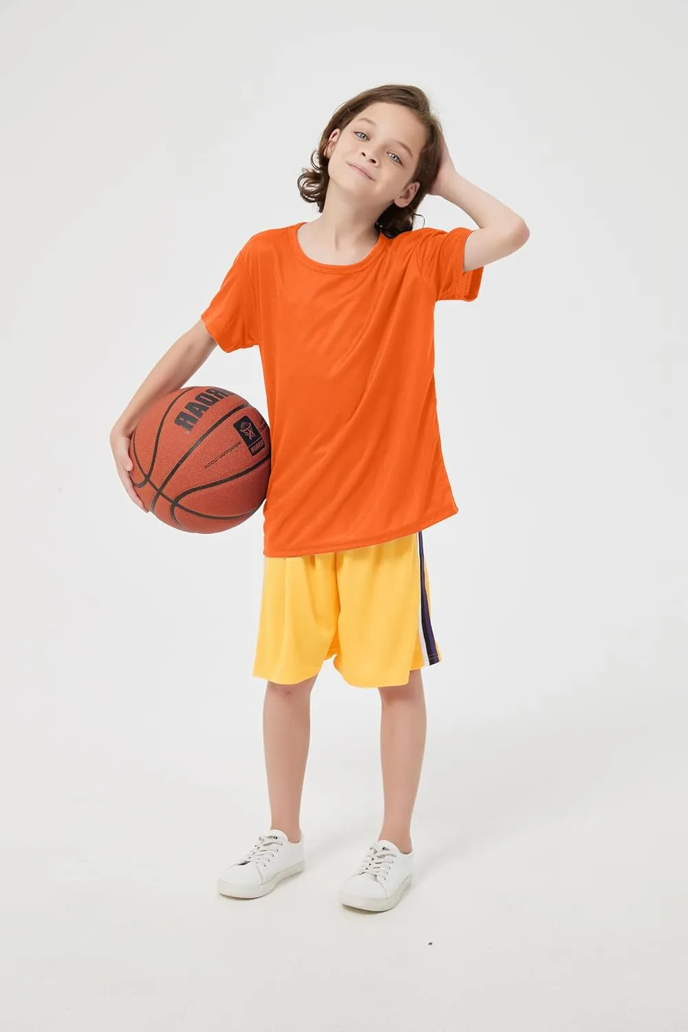 6-Pack Boys Athletic T-Shirts Quick Dry Short-Sleeve Tops Youth Moisture Wicking Running Sports T-Shirts4-18 Years