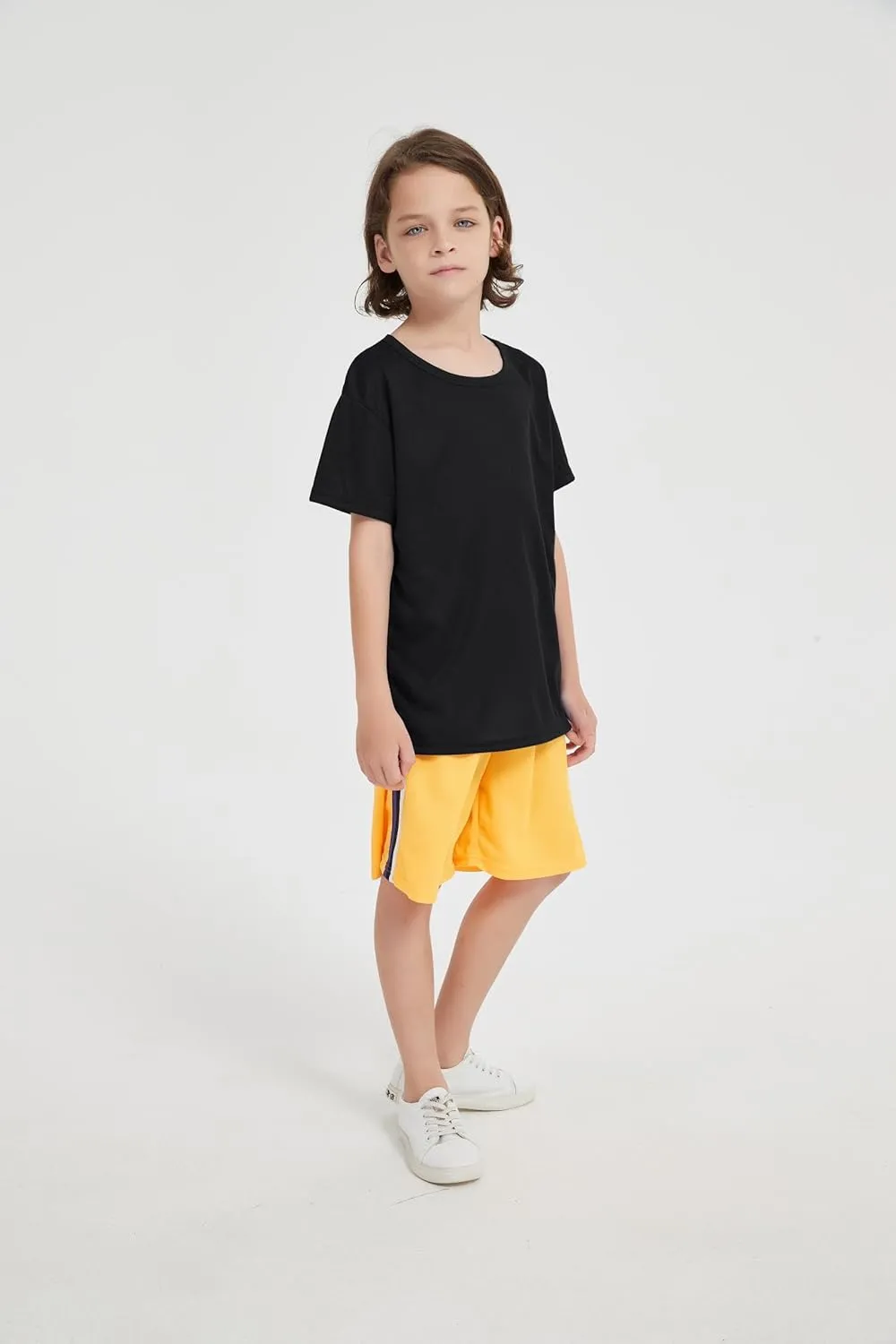 6-Pack Boys Athletic T-Shirts Quick Dry Short-Sleeve Tops Youth Moisture Wicking Running Sports T-Shirts4-18 Years