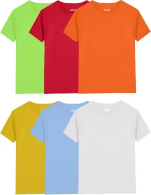 6-Pack Boys Athletic T-Shirts Quick Dry Short-Sleeve Tops Youth Moisture Wicking Running Sports T-Shirts4-18 Years