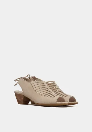 6589 Lattice Sandals Taupe Suede
