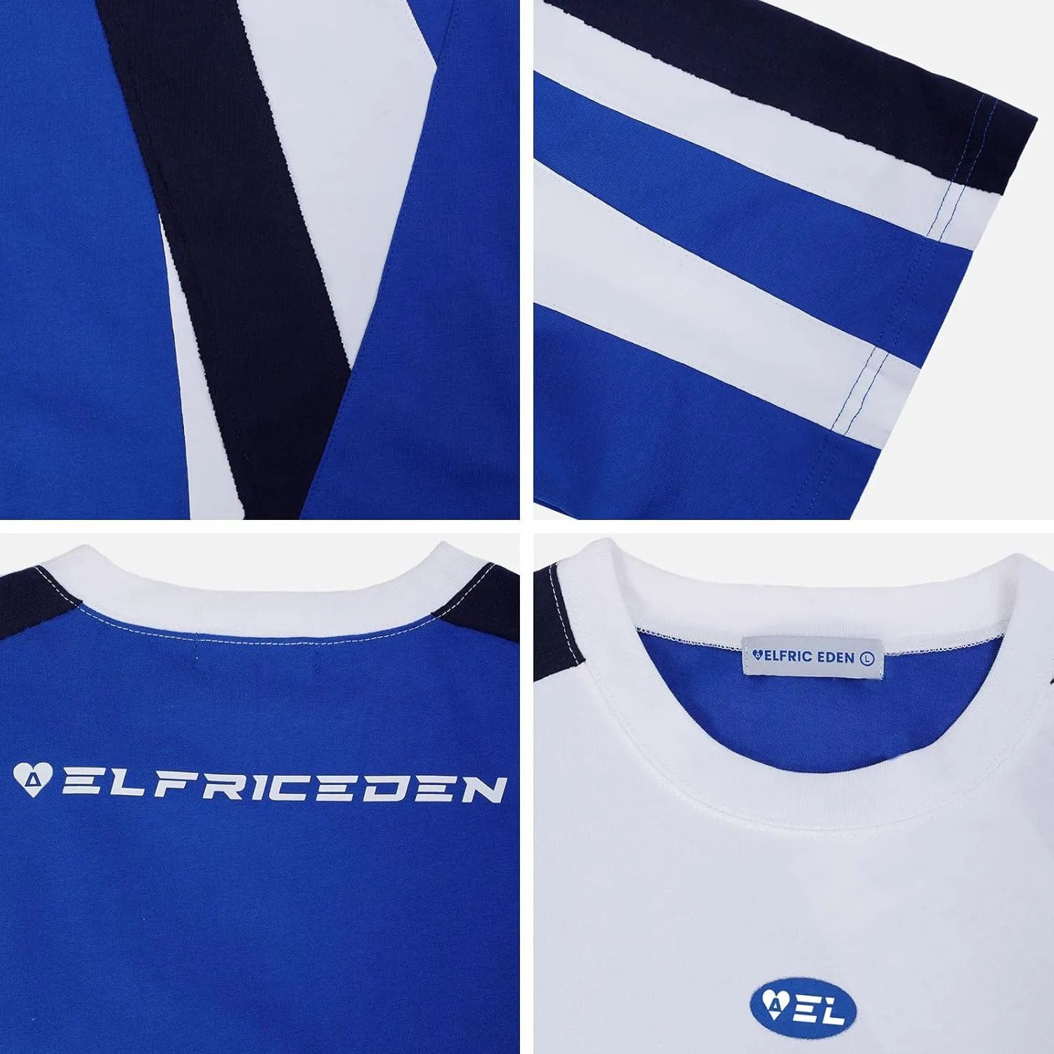 Aelfric Eden Graphic Tees Y2k Mens Oversized T Shirt Color Block Racing Streetwear Shirts Unisex Casual Summer Tops