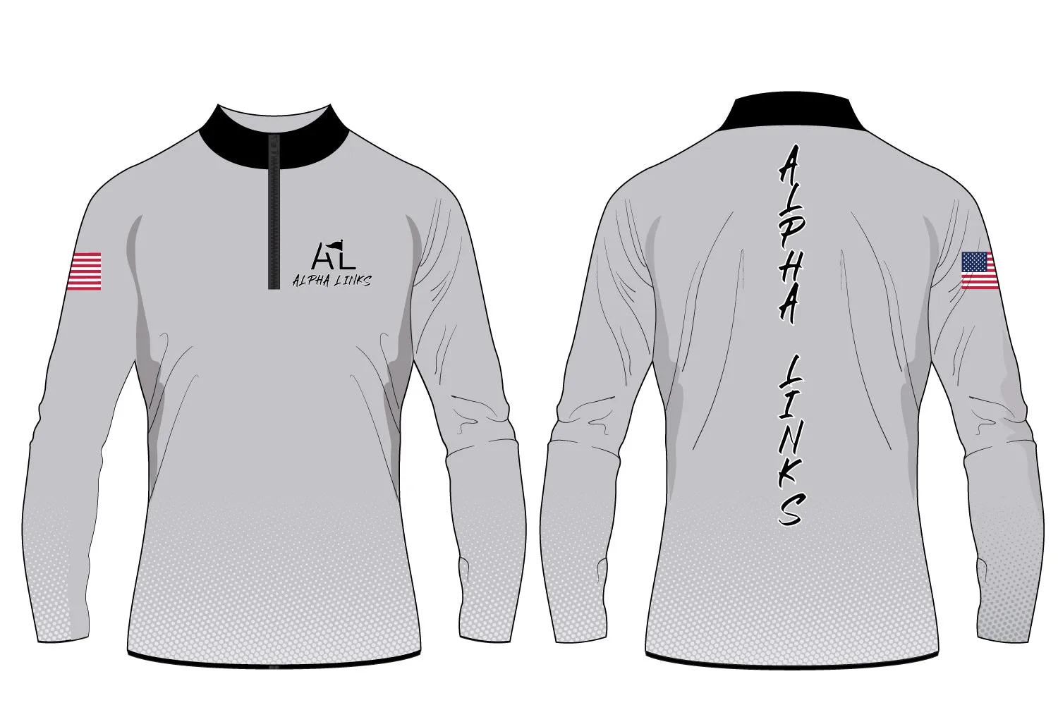 Alpha Links Sublimated Quarter Zip - Light Grey