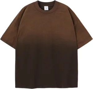 Arssm Mens Oversized Washed T Shirts Gradient Vintage Loose Fit Short Sleeve Baggy Shirts Pump Covers Gym Unisex Tops