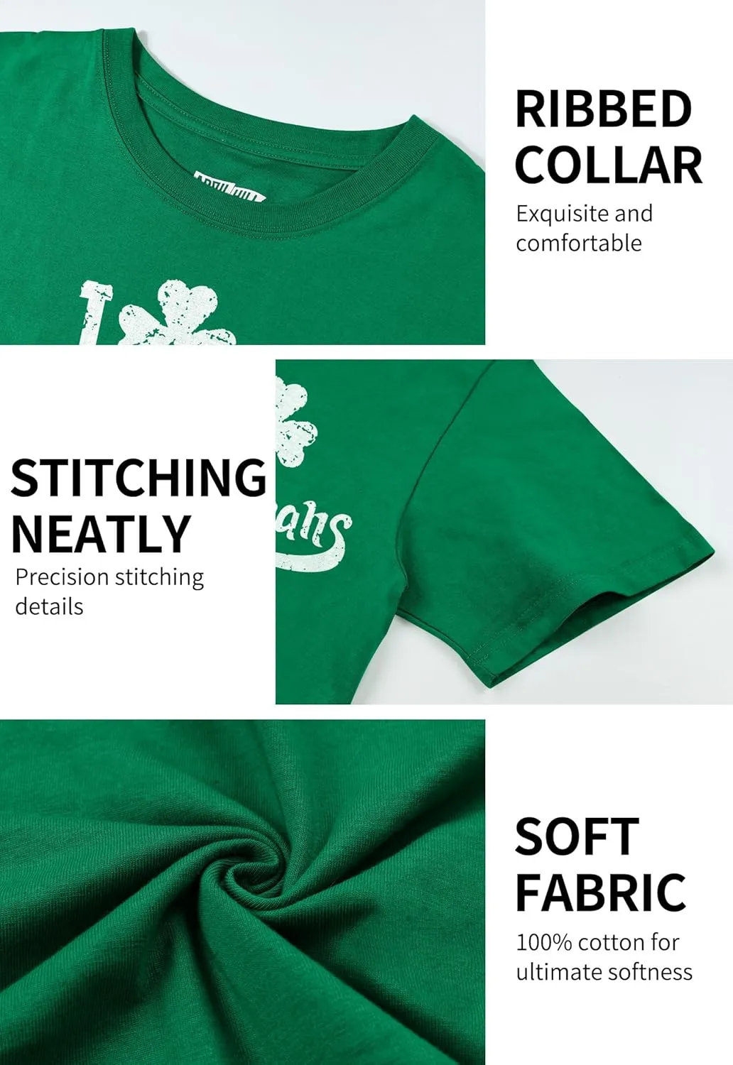 Arvilhill Men's St Patrick's T-Shirts Short Sleeve Irish Shamrock Shirt (S-3XL)