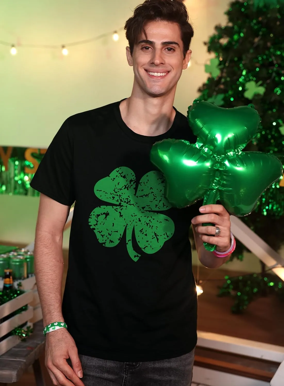 Arvilhill Men's St Patrick's T-Shirts Short Sleeve Irish Shamrock Shirt (S-3XL)
