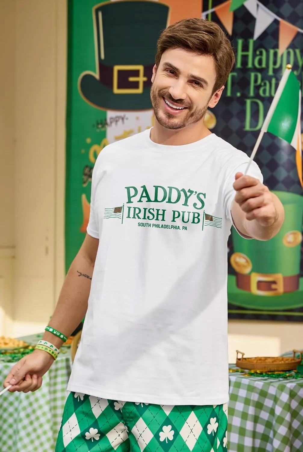 Arvilhill Men's St Patrick's T-Shirts Short Sleeve Irish Shamrock Shirt (S-3XL)