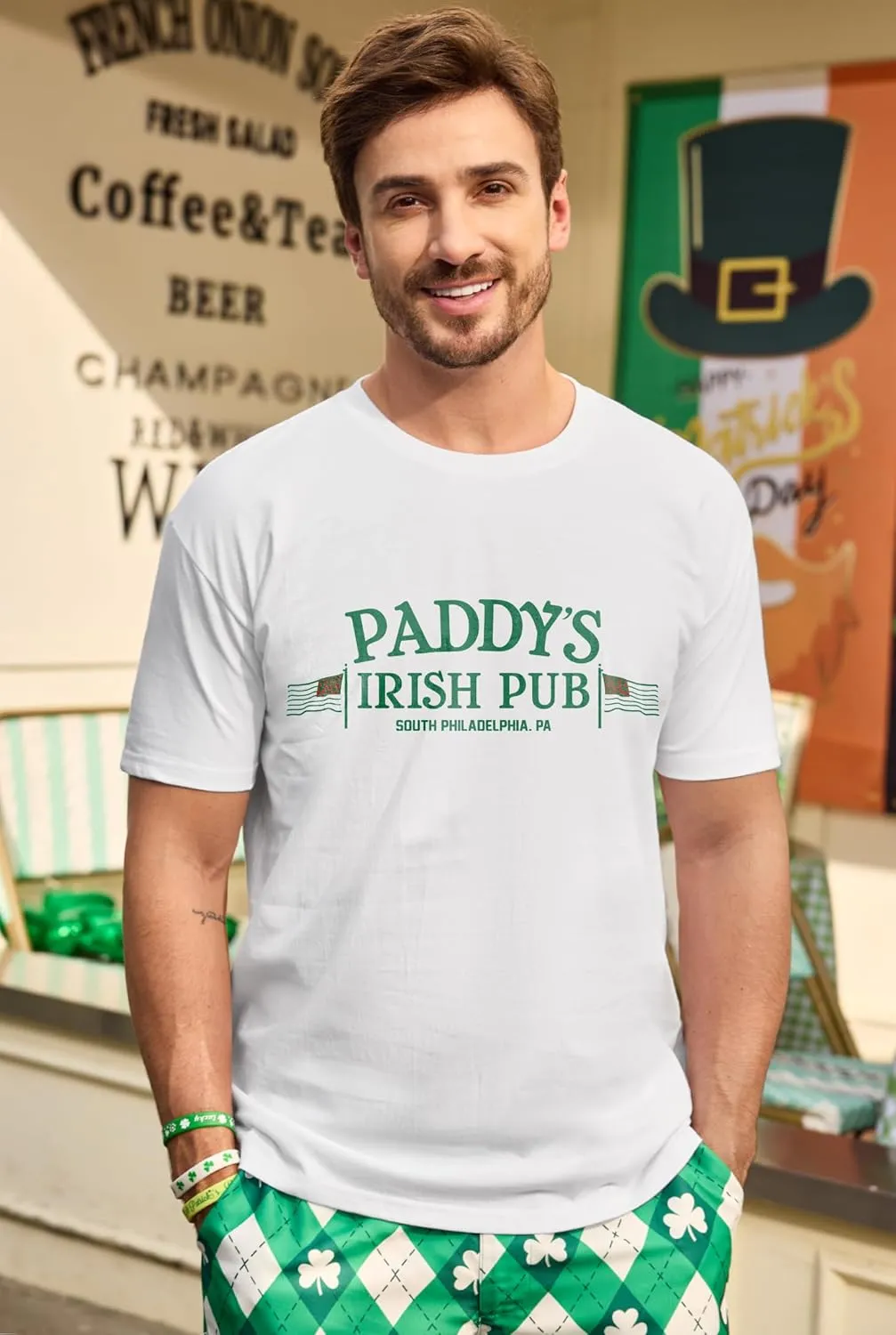 Arvilhill Men's St Patrick's T-Shirts Short Sleeve Irish Shamrock Shirt (S-3XL)
