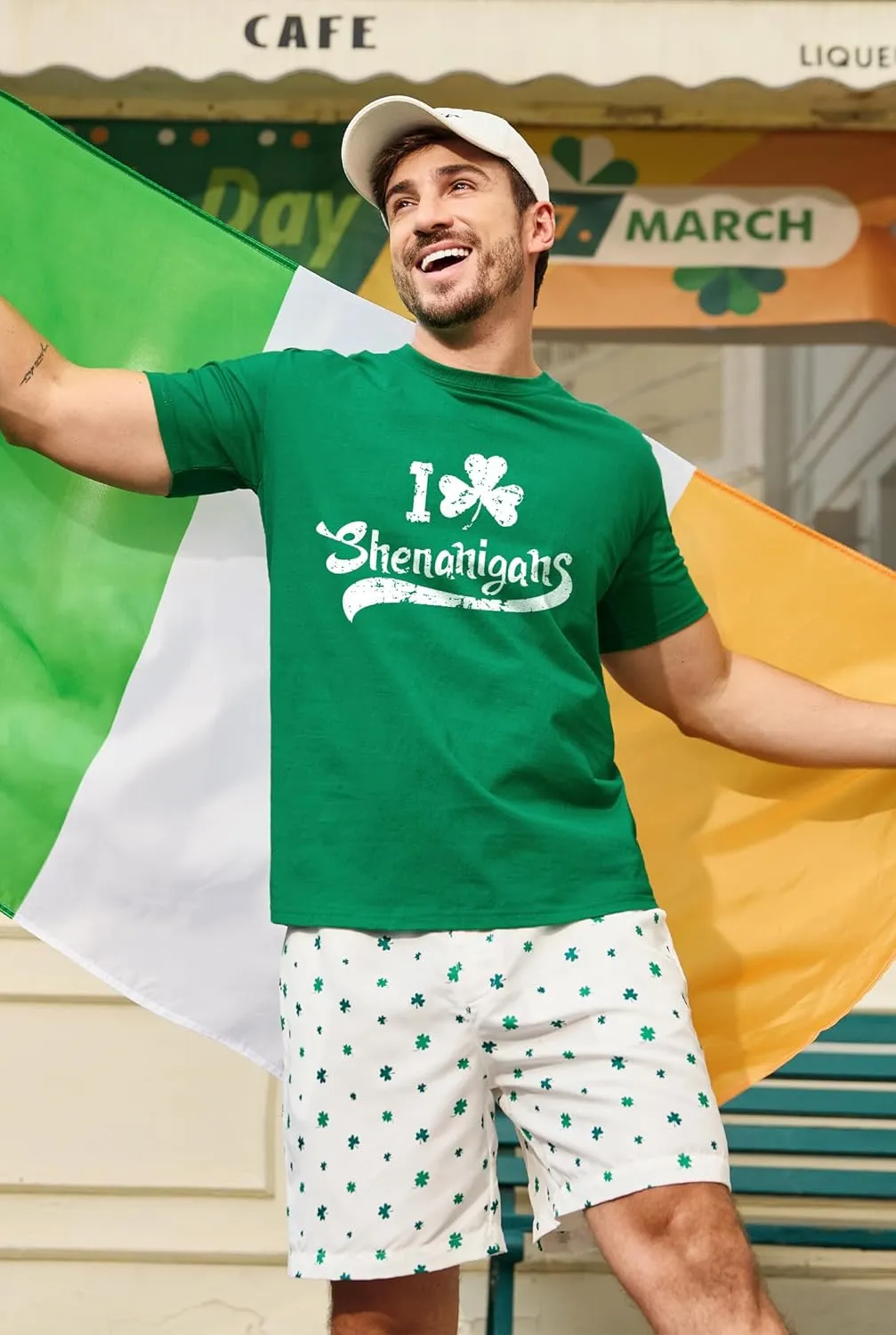 Arvilhill Men's St Patrick's T-Shirts Short Sleeve Irish Shamrock Shirt (S-3XL)