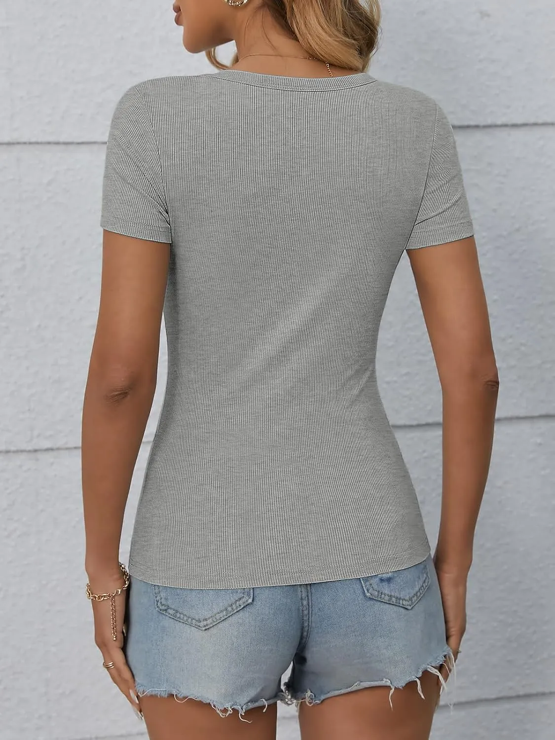 ATHMILE Womens Long Sleeve Crewneck Ribbed Tops Fitted Stretch Casual Basic T Shirts 2025