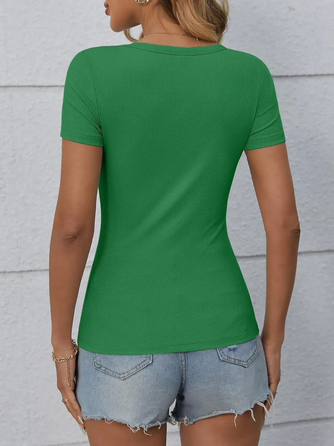 ATHMILE Womens Long Sleeve Crewneck Ribbed Tops Fitted Stretch Casual Basic T Shirts 2025