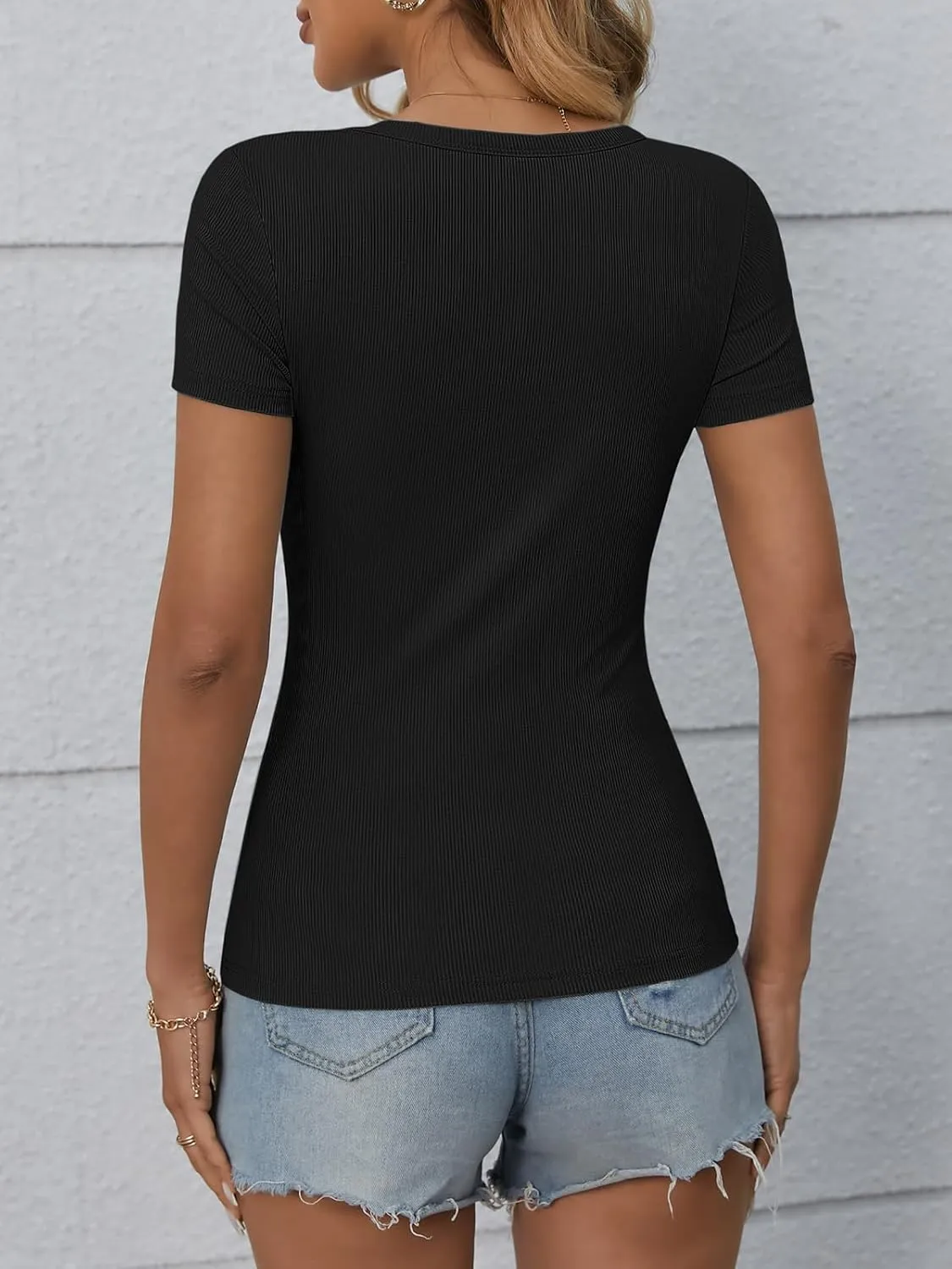 ATHMILE Womens Long Sleeve Crewneck Ribbed Tops Fitted Stretch Casual Basic T Shirts 2025