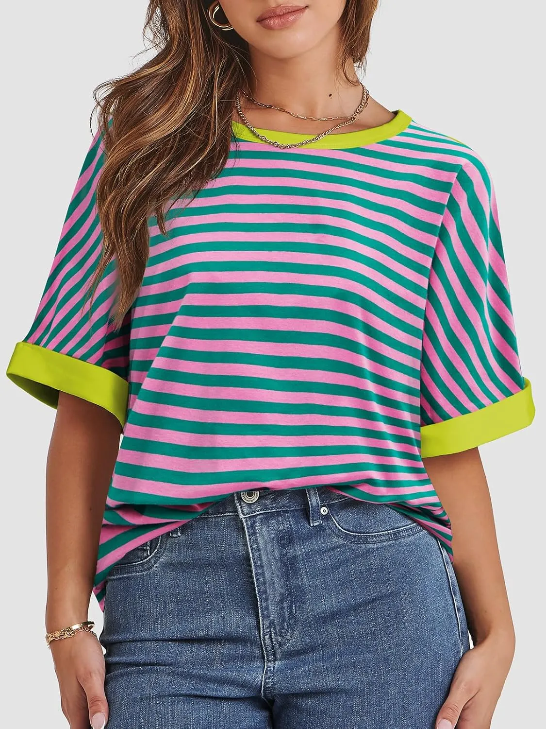 ATHMILE Womens Oversized T Shirts Summer Tops Spring Casual Loose Fit Workout Short Sleeve 2025 Beach Vacation