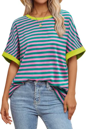 ATHMILE Womens Oversized T Shirts Summer Tops Spring Casual Loose Fit Workout Short Sleeve 2025 Beach Vacation