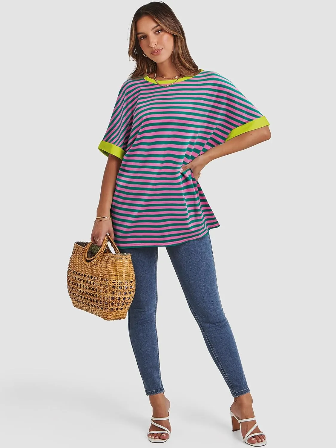 ATHMILE Womens Oversized T Shirts Summer Tops Spring Casual Loose Fit Workout Short Sleeve 2025 Beach Vacation