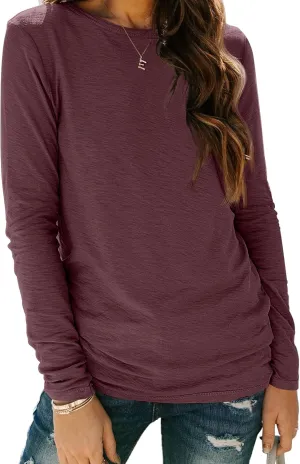 AUTOMET Long Sleeve Shirts for Women Business Casual Tops Fall Fashion Outfits Basic Workout Tees Beach Vacation Clothes 2025