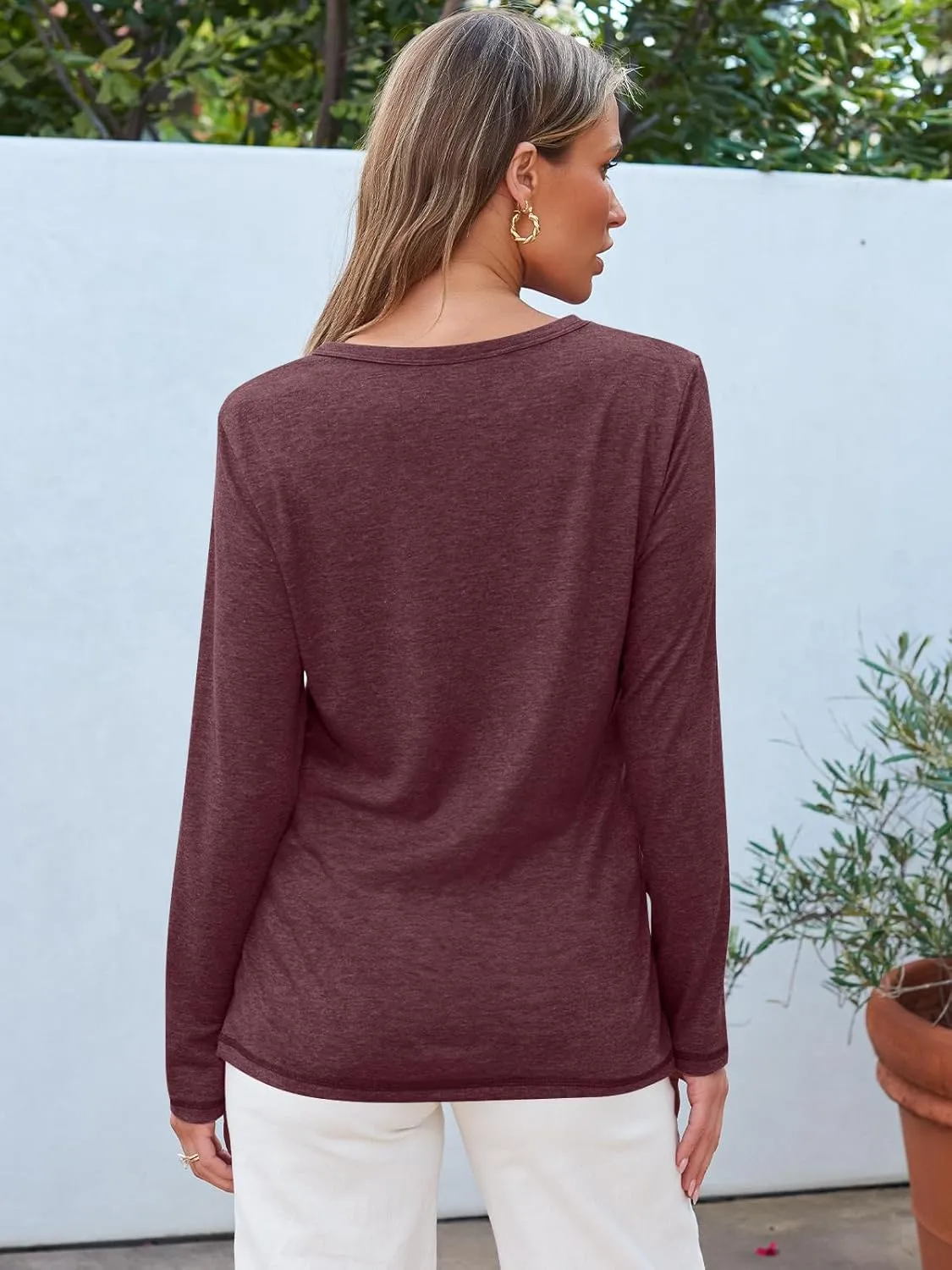 AUTOMET Long Sleeve Shirts for Women Business Casual Tops Fall Fashion Outfits Basic Workout Tees Beach Vacation Clothes 2025