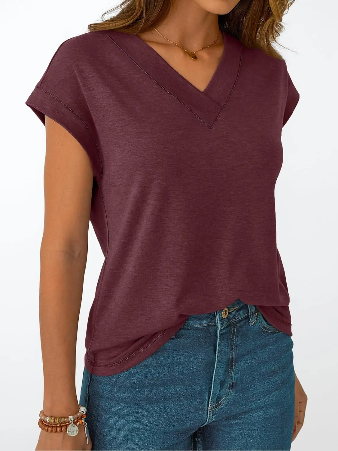AUTOMET Womens Cap Short Sleeve T Shirts Summer Tops 2025 V Neck Dressy Casual Fashion Clothes Vacation Outfits