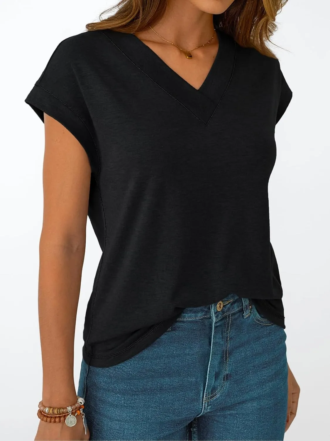 AUTOMET Womens Cap Short Sleeve T Shirts Summer Tops 2025 V Neck Dressy Casual Fashion Clothes Vacation Outfits