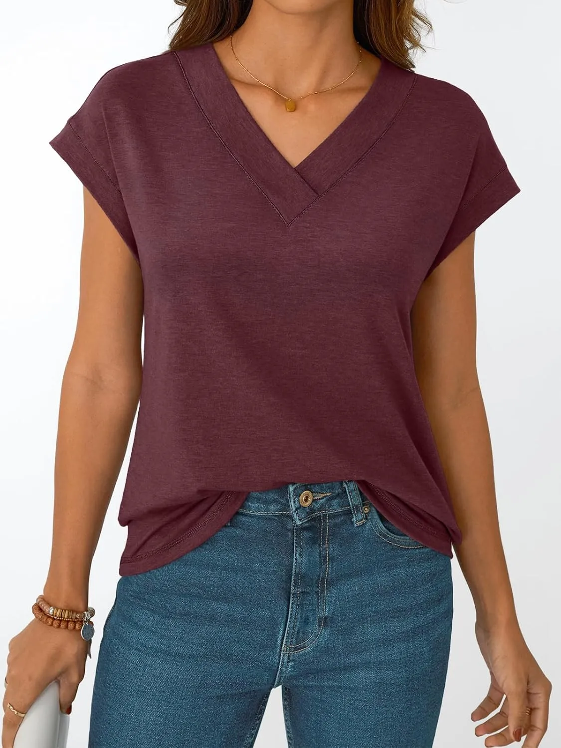 AUTOMET Womens Cap Short Sleeve T Shirts Summer Tops 2025 V Neck Dressy Casual Fashion Clothes Vacation Outfits