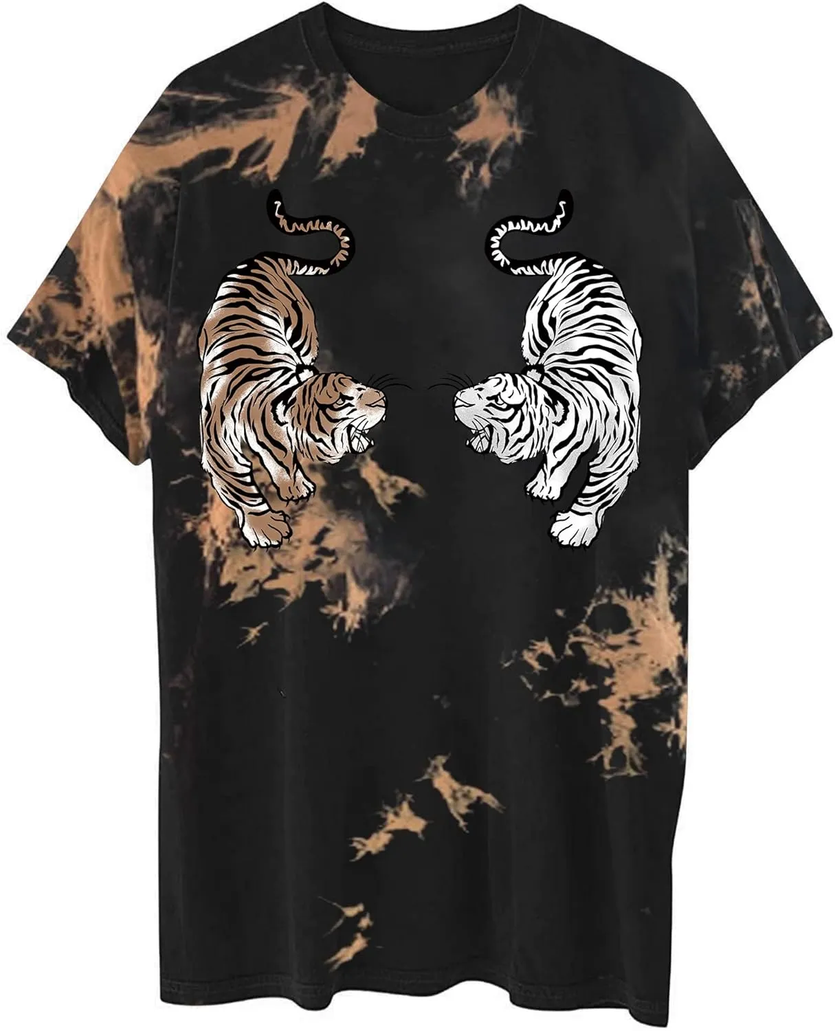 Avanova Women Tigers Graphic Oversized Tee Top Short Sleeve Loose Crewneck Summer T-Shirt