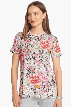 Azzie Flower Fav SS Crew Neck Swing T-Shirt