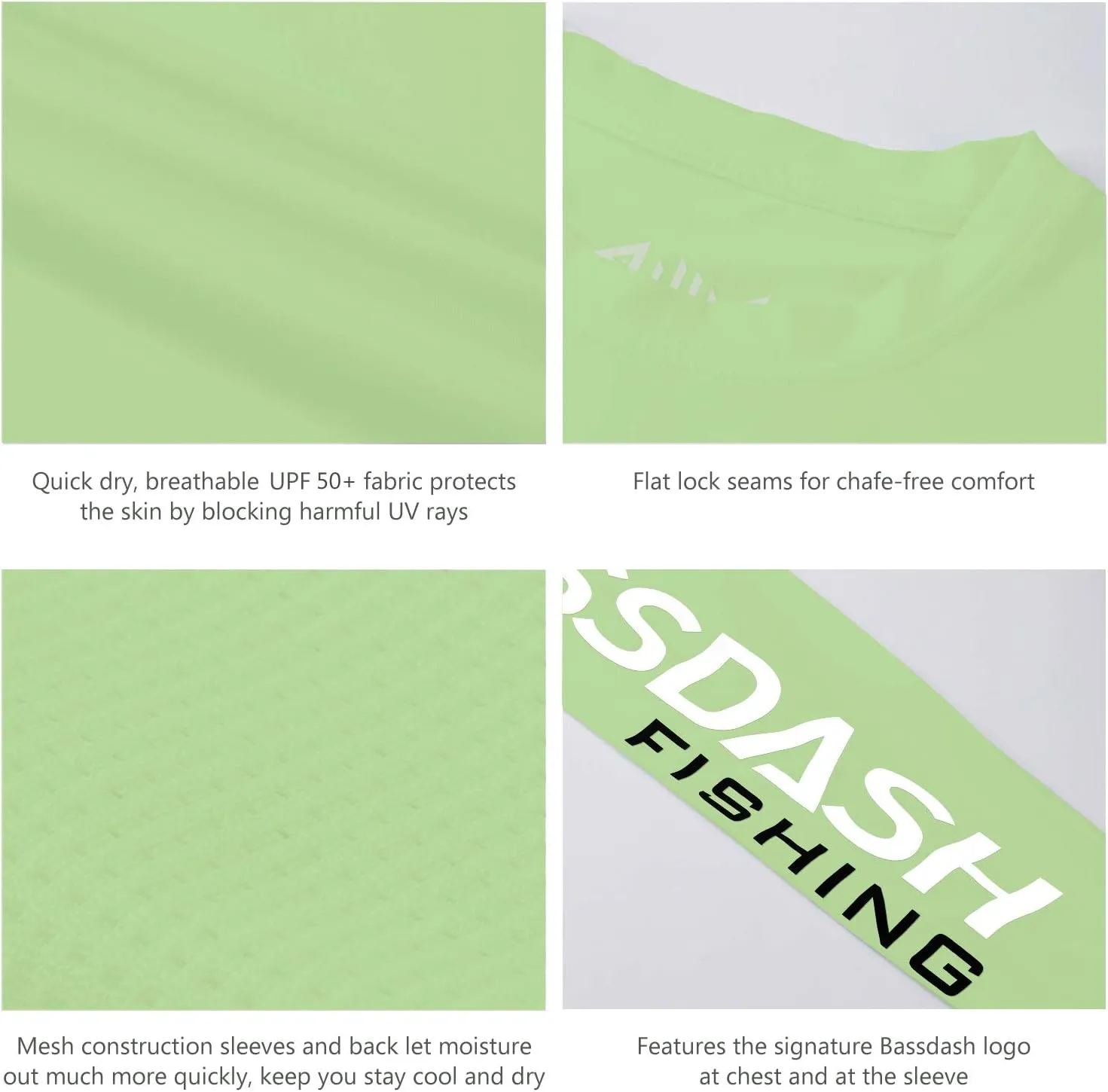 BASSDASH Fishing T Shirts for Men UV Sun Protection UPF 50  Long Sleeve Tee T-Shirt