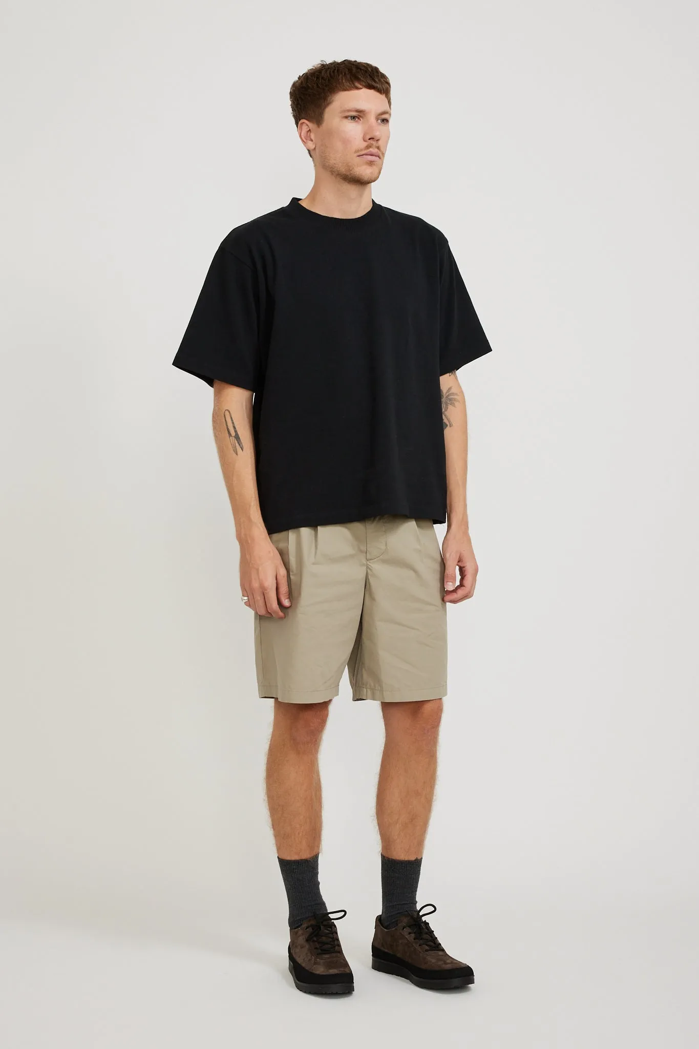 Benn Relaxed Typewriter Pleated Short Clay
