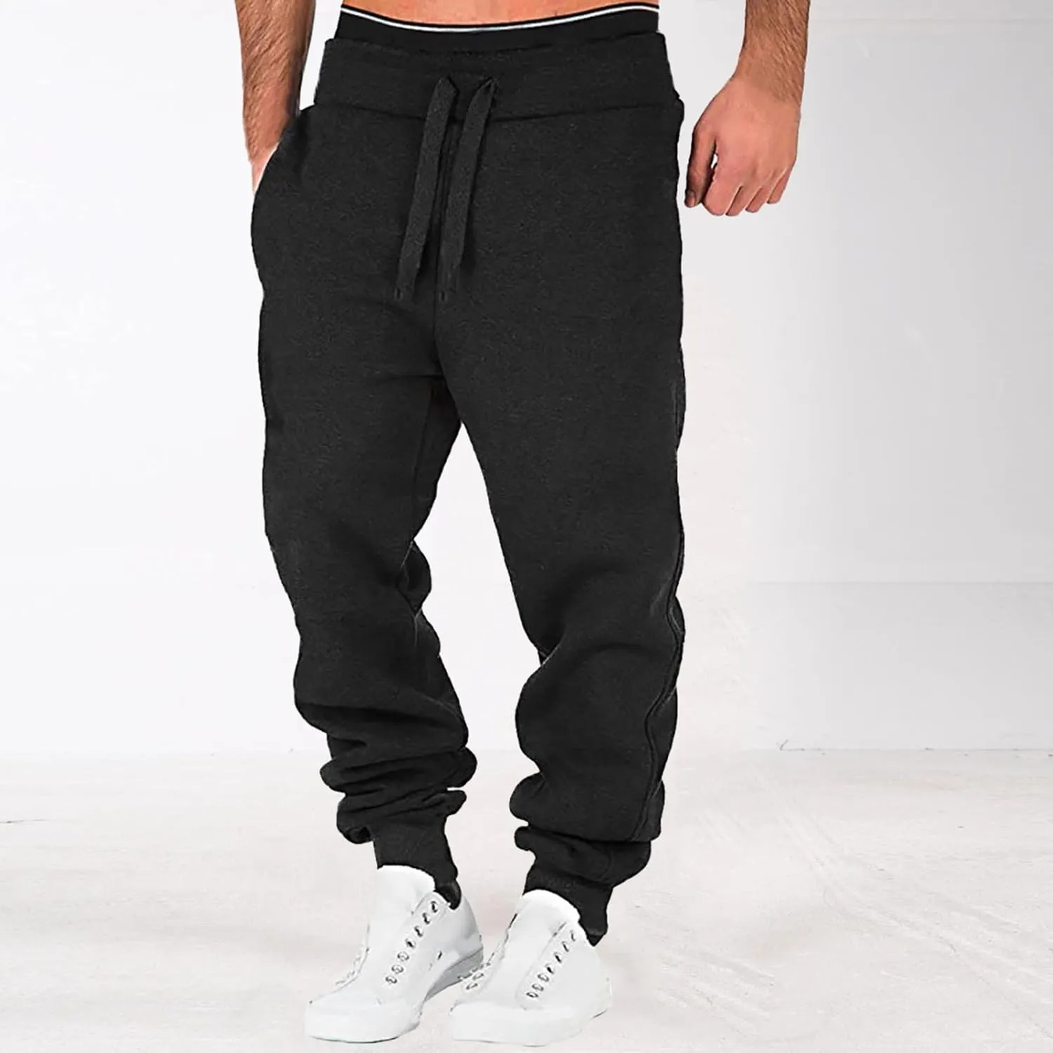 Big and Tall Sweatpants for Men Athletic Workout Jogger Pants Drawstring Trousers Men's Winter Fleece Pants Sherpa