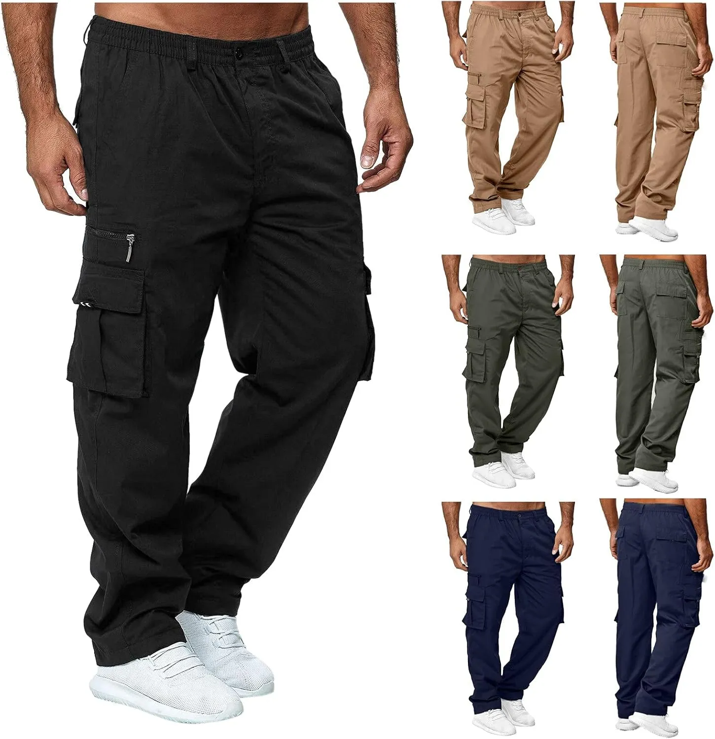 Big and Tall Sweatpants for Men Pant Men Pants Hiking Athletic Mens Cargo Pants Outdoor Hiking Trouser Multi Pockets