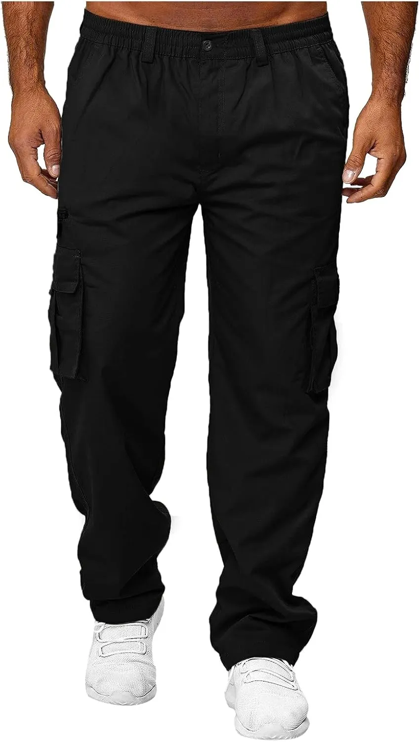 Big and Tall Sweatpants for Men Pant Men Pants Hiking Athletic Mens Cargo Pants Outdoor Hiking Trouser Multi Pockets