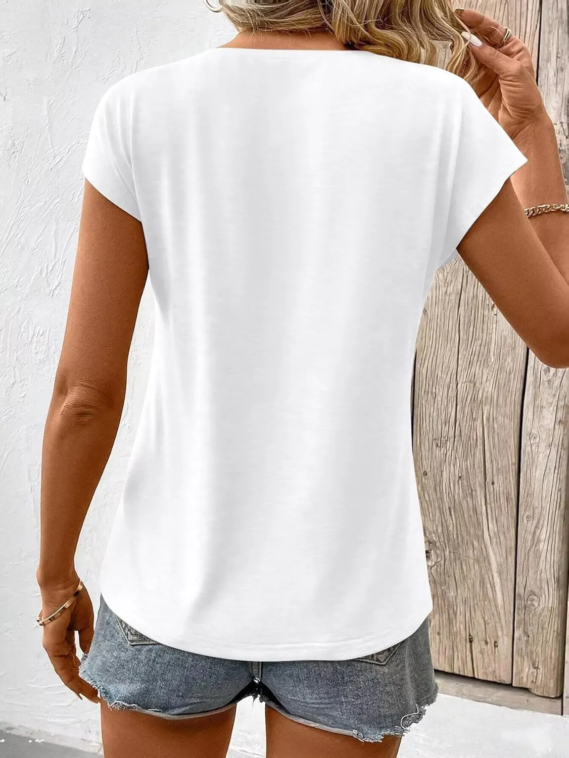 Bliwov 3 Pack Womens Cap Sleeve Tops V Neck T Shirts Spring Summer Casual Plus Size Beach Vacation Fashion Basics Clothes