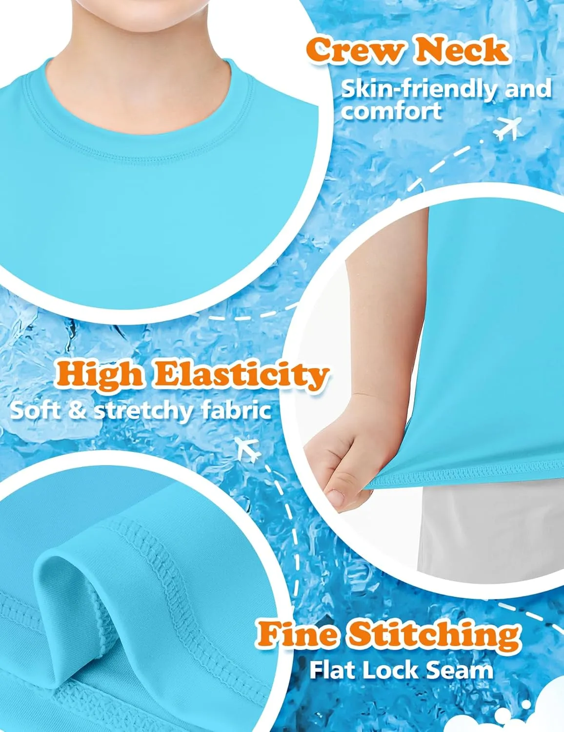 Boys Neon Shirts UPF 50  Performance Short Sleeve Tees Quick Dry Fit Athletic Tshirt Rash Guard for Kids Youth 2T-16 Years