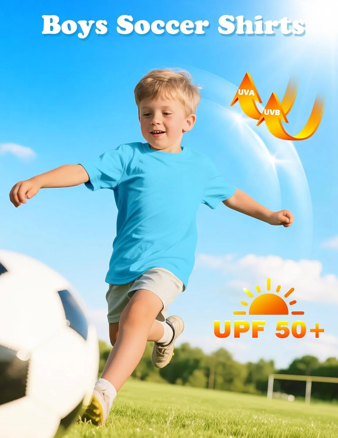 Boys Neon Shirts UPF 50  Performance Short Sleeve Tees Quick Dry Fit Athletic Tshirt Rash Guard for Kids Youth 2T-16 Years