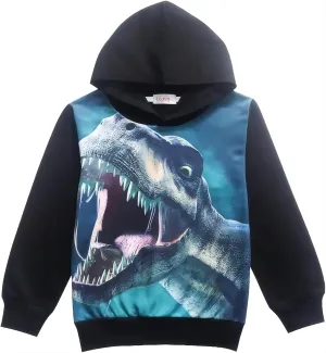 Boys Sweatshirts Dinosaur Hoodie Tops Toddler Hooded T-Shirts Casual Hoodies Long Sleeve Outdoor Outfit