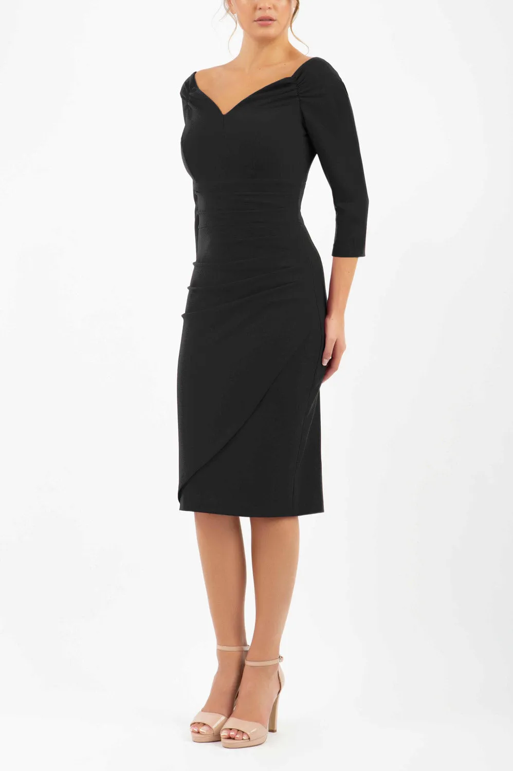 Breton Off Shoulder Pencil Dress