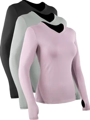 CADMUS Women long Sleeve Shirt for Workout Dry Fit Yoga t Shirts V-Neck