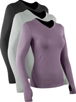 CADMUS Women long Sleeve Shirt for Workout Dry Fit Yoga t Shirts V-Neck