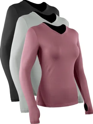 CADMUS Women long Sleeve Shirt for Workout Dry Fit Yoga t Shirts V-Neck