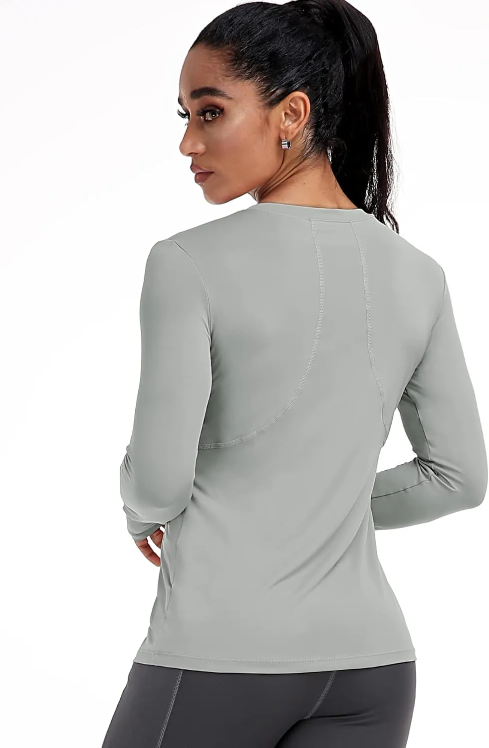 CADMUS Women long Sleeve Shirt for Workout Dry Fit Yoga t Shirts V-Neck