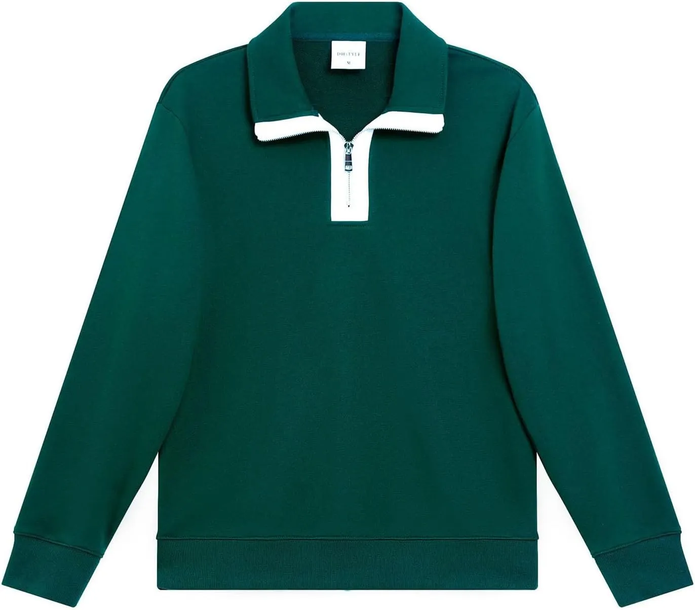 Cambkatl Heavyweight Sweatshirt for Men 1/4 Zipper Lapel Colorblock Crewneck Casual Long Sleeve Loose Pullover Tops