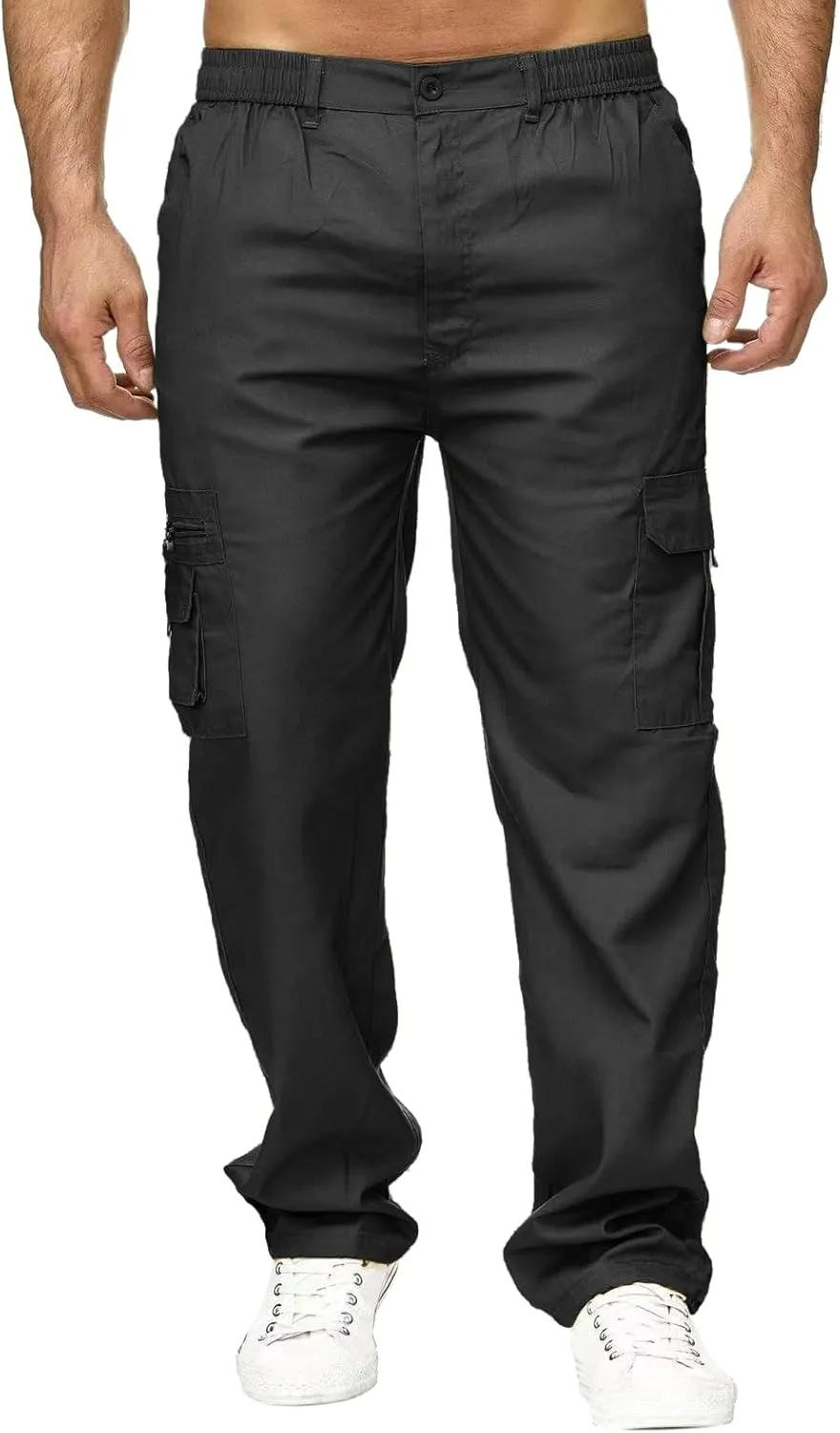 Cargo Pants for Men Big and Tall, Athletic Workout Trouser Casual Cargo Pants Fleece Joggers Sweat Pants for Men Mens