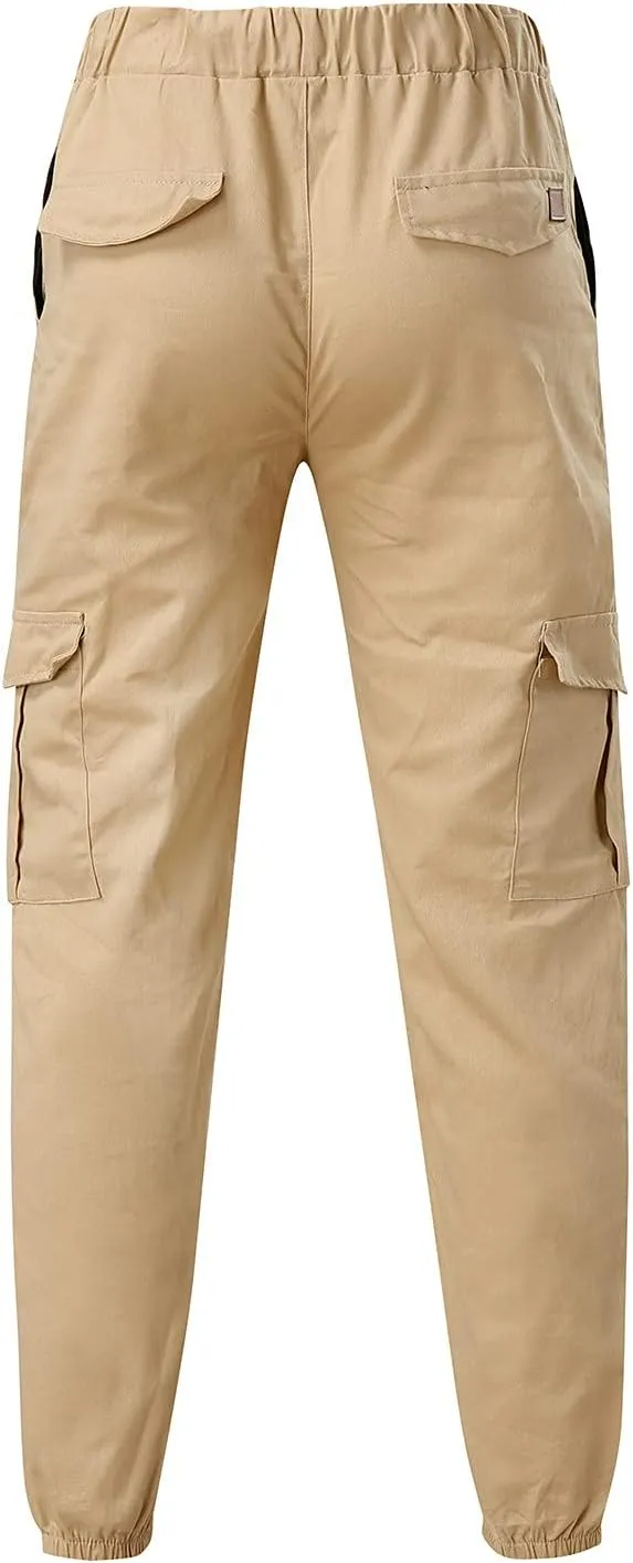 Cargo Pants for Men Big and Tall, Cargo Pants with Pockets Men's Heavyweight Cargo Fleece Sweatpants Stretch Elastic
