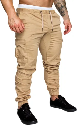 Cargo Pants for Men Big and Tall, Cargo Pants with Pockets Men's Heavyweight Cargo Fleece Sweatpants Stretch Elastic